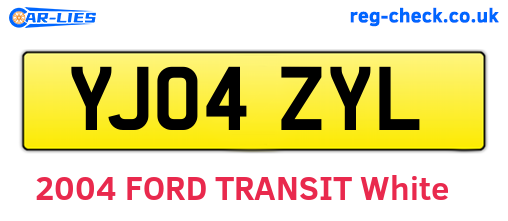 YJ04ZYL are the vehicle registration plates.