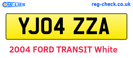 YJ04ZZA are the vehicle registration plates.