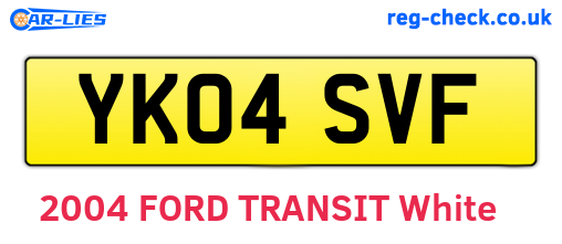 YK04SVF are the vehicle registration plates.