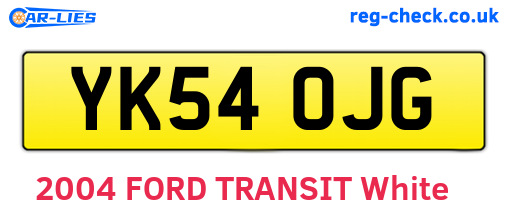 YK54OJG are the vehicle registration plates.