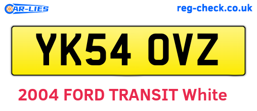 YK54OVZ are the vehicle registration plates.