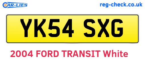 YK54SXG are the vehicle registration plates.