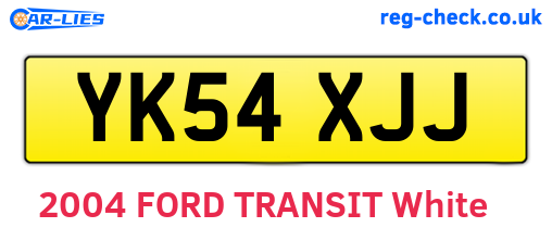 YK54XJJ are the vehicle registration plates.
