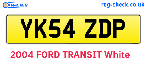 YK54ZDP are the vehicle registration plates.