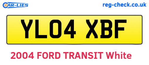 YL04XBF are the vehicle registration plates.