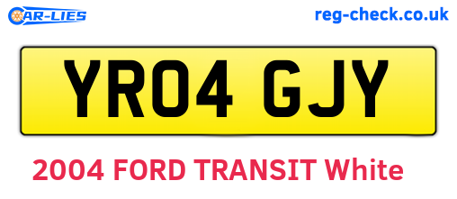 YR04GJY are the vehicle registration plates.