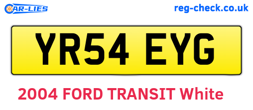 YR54EYG are the vehicle registration plates.