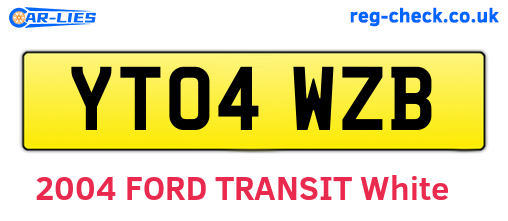 YT04WZB are the vehicle registration plates.