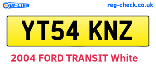 YT54KNZ are the vehicle registration plates.