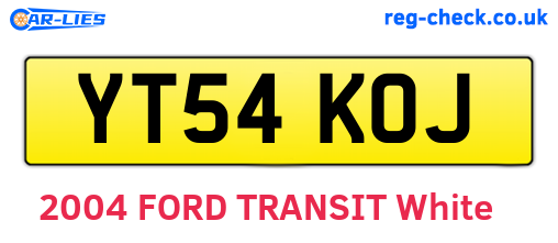 YT54KOJ are the vehicle registration plates.