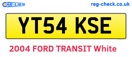 YT54KSE are the vehicle registration plates.