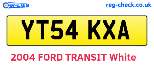 YT54KXA are the vehicle registration plates.