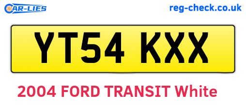 YT54KXX are the vehicle registration plates.