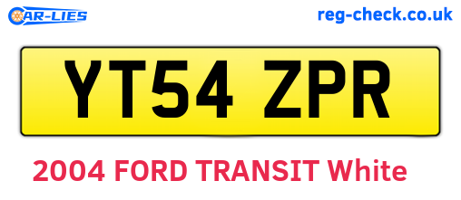 YT54ZPR are the vehicle registration plates.