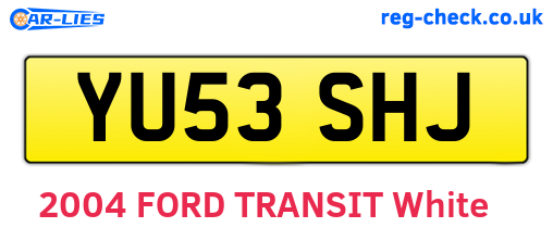 YU53SHJ are the vehicle registration plates.