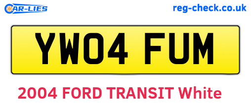 YW04FUM are the vehicle registration plates.