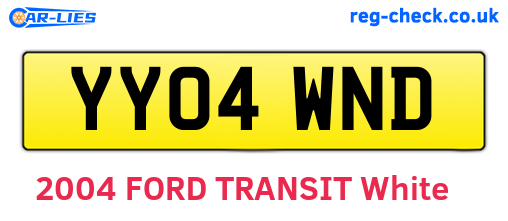 YY04WND are the vehicle registration plates.
