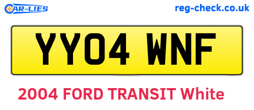 YY04WNF are the vehicle registration plates.