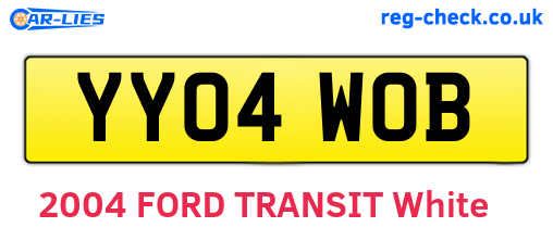 YY04WOB are the vehicle registration plates.