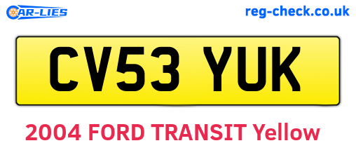 CV53YUK are the vehicle registration plates.