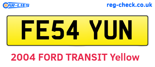 FE54YUN are the vehicle registration plates.
