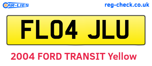 FL04JLU are the vehicle registration plates.