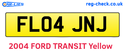FL04JNJ are the vehicle registration plates.