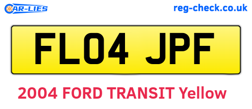FL04JPF are the vehicle registration plates.