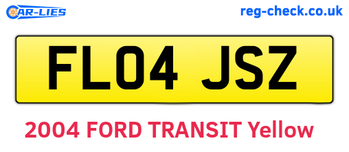 FL04JSZ are the vehicle registration plates.