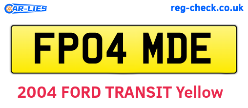FP04MDE are the vehicle registration plates.