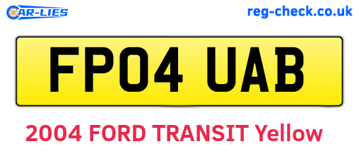 FP04UAB are the vehicle registration plates.