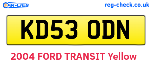 KD53ODN are the vehicle registration plates.