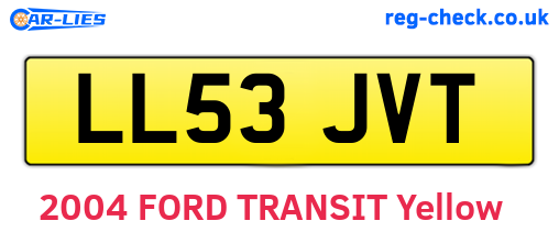 LL53JVT are the vehicle registration plates.