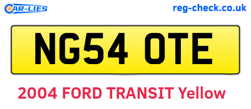 NG54OTE are the vehicle registration plates.