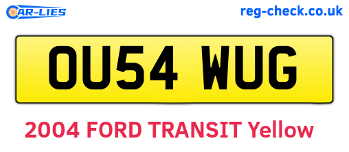 OU54WUG are the vehicle registration plates.