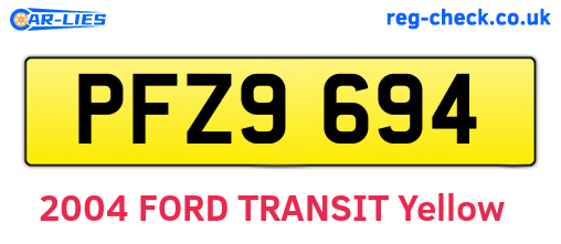 PFZ9694 are the vehicle registration plates.