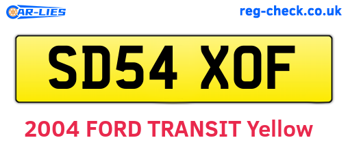 SD54XOF are the vehicle registration plates.