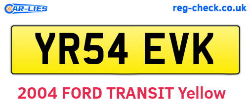 YR54EVK are the vehicle registration plates.
