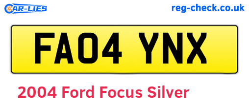 Silver 2004 Ford Focus (FA04YNX)