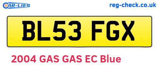 BL53FGX are the vehicle registration plates.