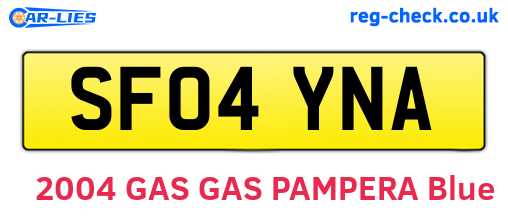 SF04YNA are the vehicle registration plates.
