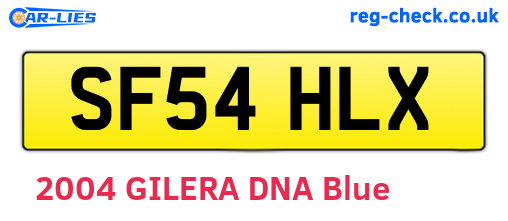 SF54HLX are the vehicle registration plates.