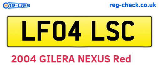 LF04LSC are the vehicle registration plates.
