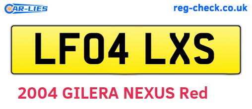 LF04LXS are the vehicle registration plates.