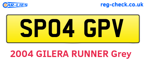 SP04GPV are the vehicle registration plates.