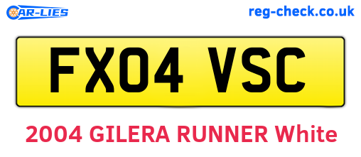 FX04VSC are the vehicle registration plates.