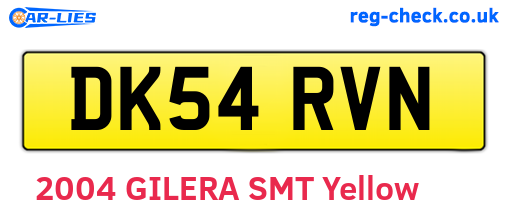 DK54RVN are the vehicle registration plates.