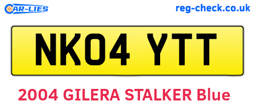 NK04YTT are the vehicle registration plates.
