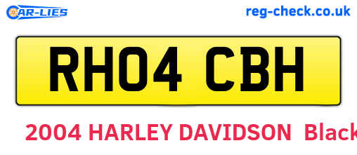 RH04CBH are the vehicle registration plates.