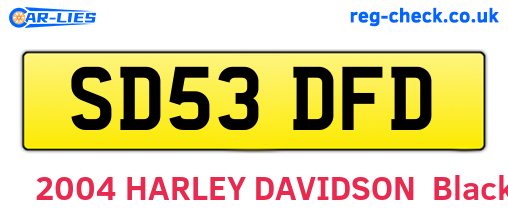 SD53DFD are the vehicle registration plates.